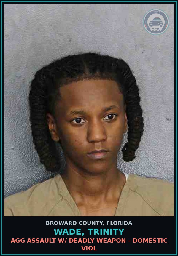 Booking mugshot of WADE, TRINITY in Broward County