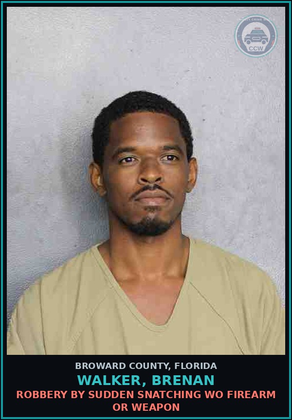 Booking mugshot of WALKER, BRENAN in Broward County