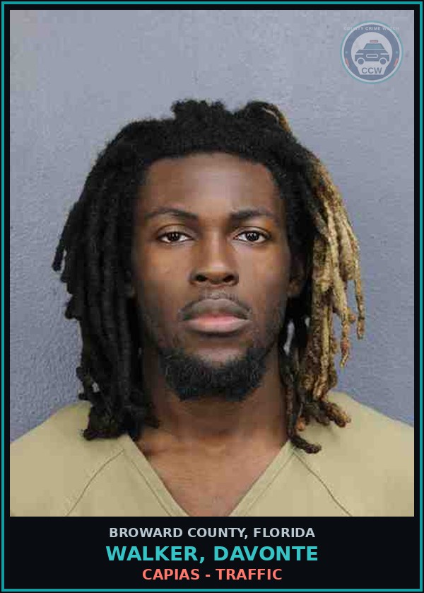 Booking mugshot of WALKER, DAVONTE in Broward County