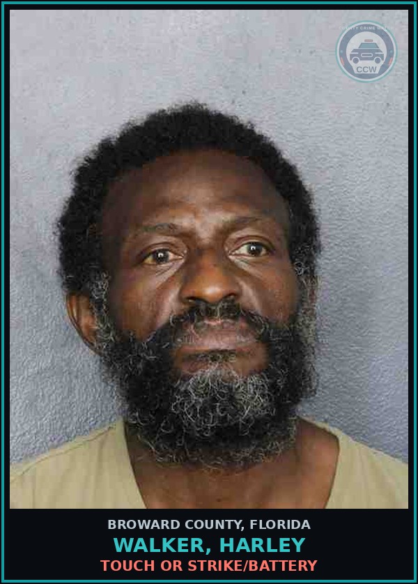 Booking mugshot of WALKER, HARLEY in Broward County