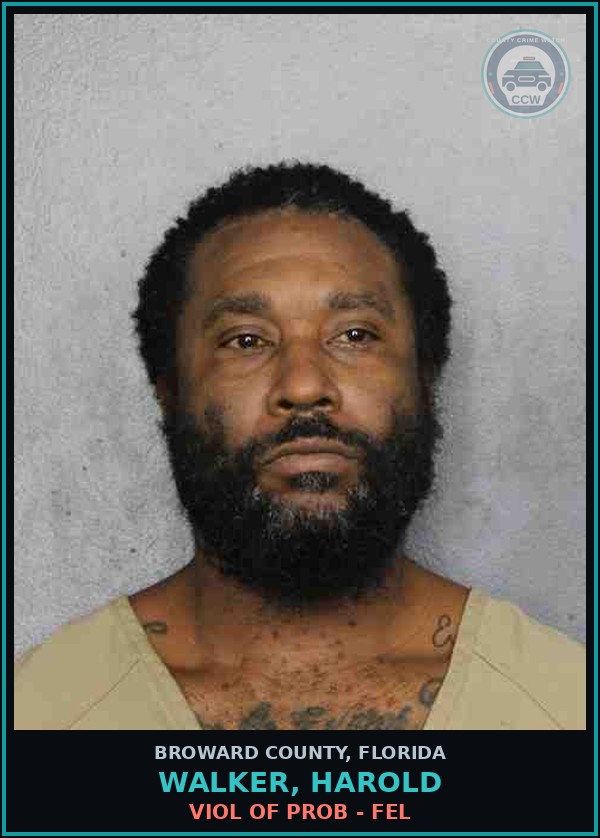 Booking mugshot of WALKER, HAROLD in Broward County