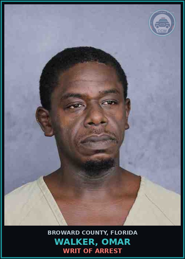 Booking mugshot of WALKER, OMAR in Broward County