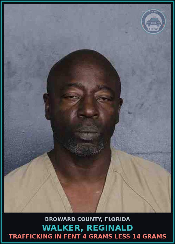 Booking mugshot of WALKER, REGINALD in Broward County