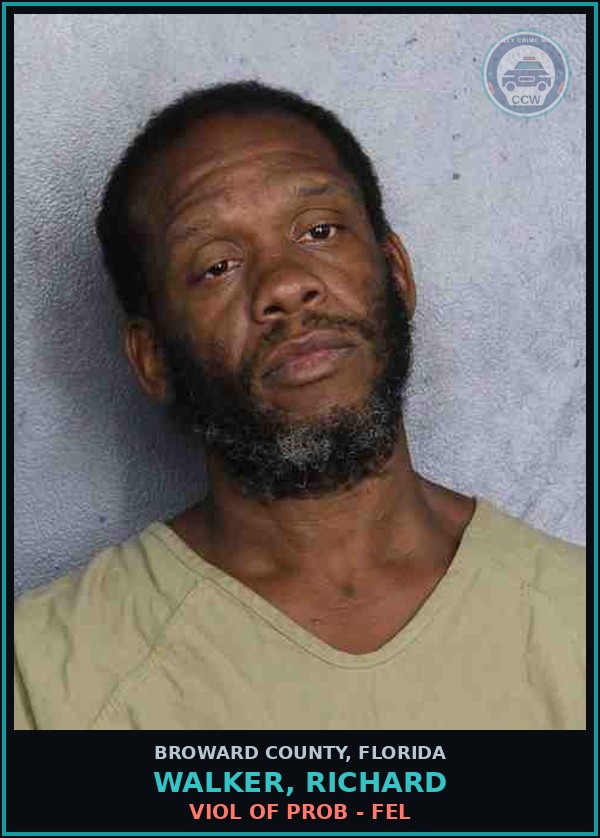 Booking mugshot of WALKER, RICHARD in Broward County