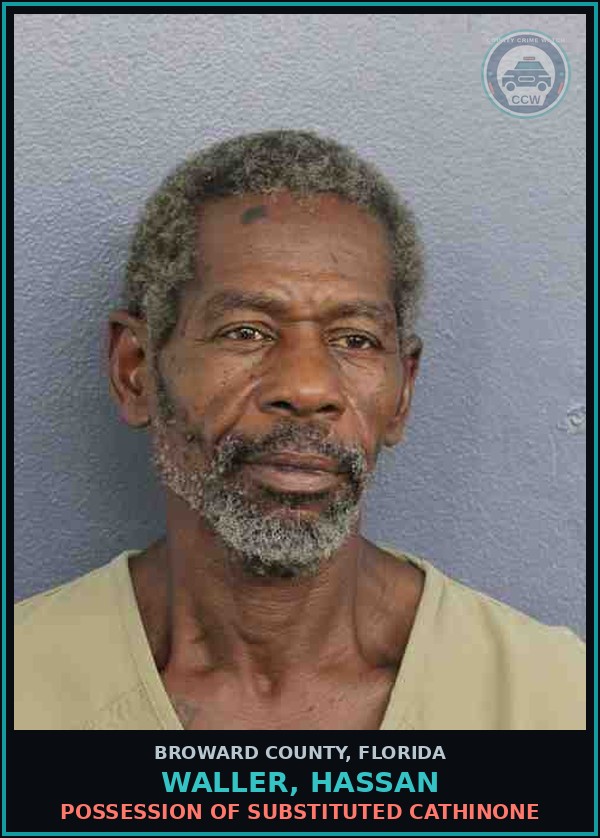 Booking mugshot of WALLER, HASSAN in Broward County