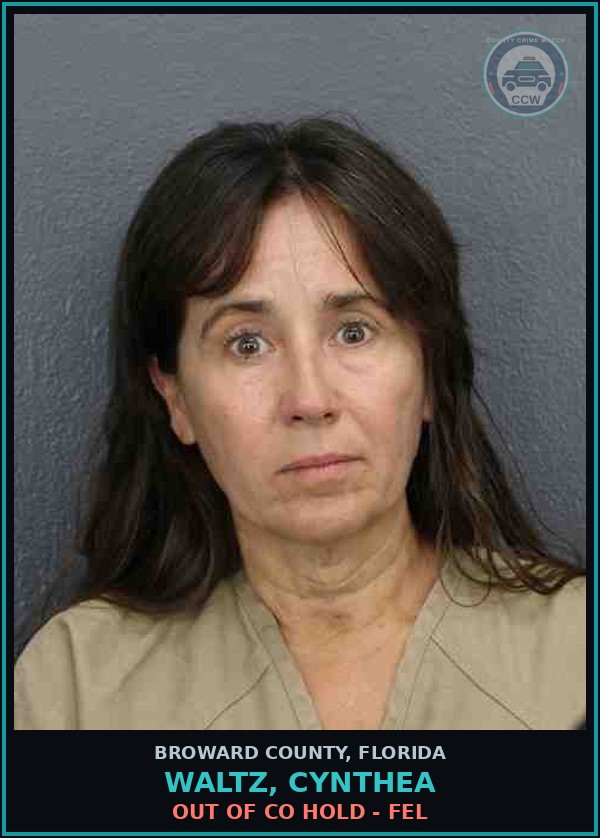 Booking mugshot of WALTZ, CYNTHEA in Broward County