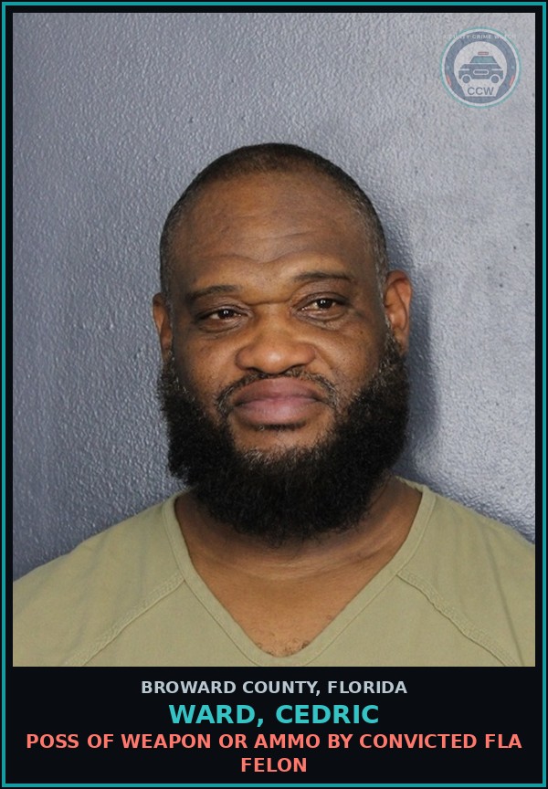 Booking mugshot of WARD, CEDRIC in Broward County