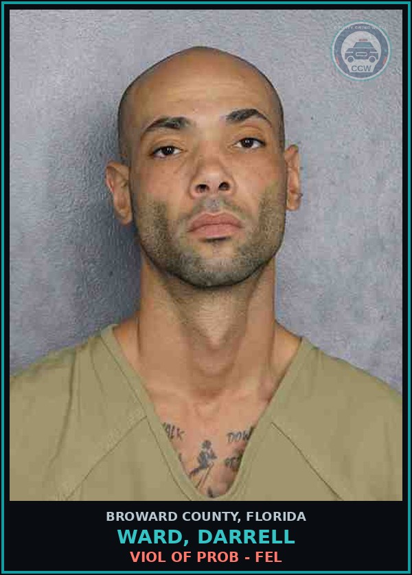 Booking mugshot of WARD, DARRELL in Broward County