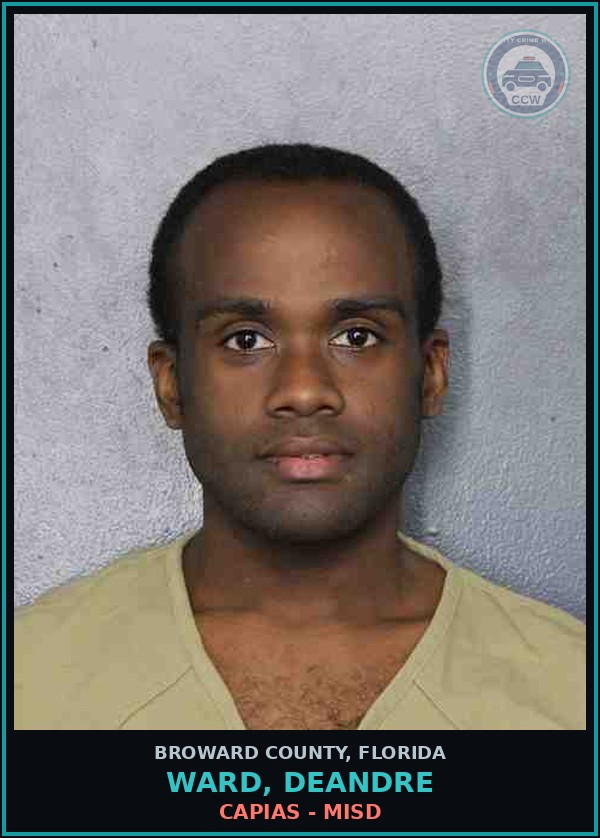Booking mugshot of WARD, DEANDRE in Broward County