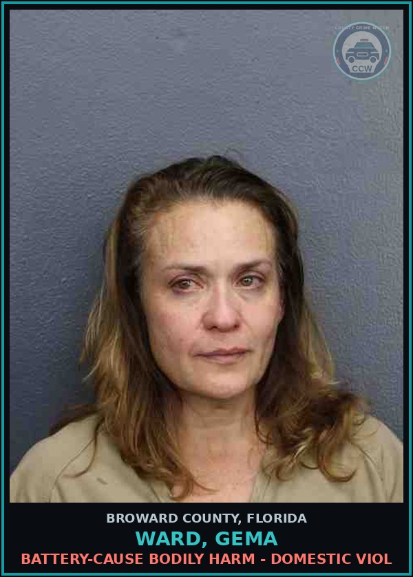 Booking mugshot of WARD, GEMA in Broward County