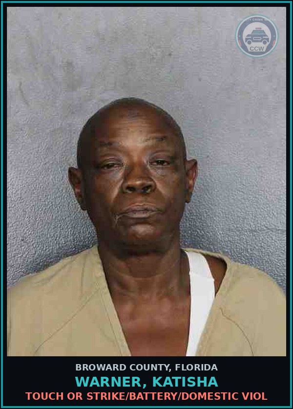 Booking mugshot of WARNER, KATISHA in Broward County