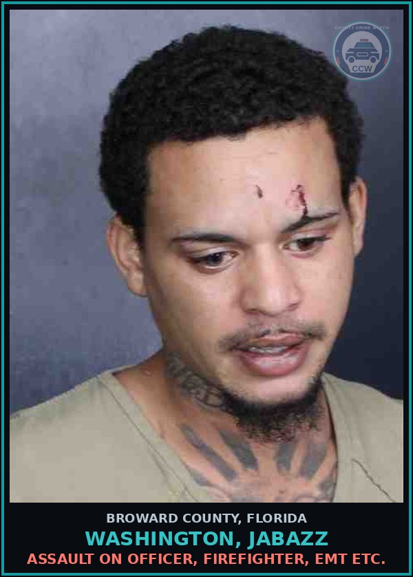 Booking mugshot of WASHINGTON, JABAZZ in Broward County