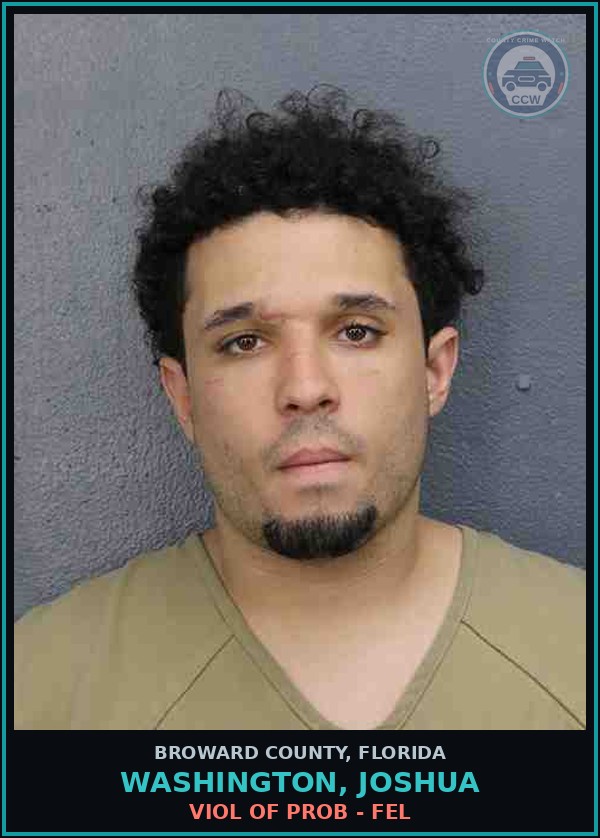 Booking mugshot of WASHINGTON, JOSHUA in Broward County