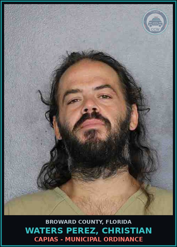Booking mugshot of WATERS PEREZ, CHRISTIAN in Broward County