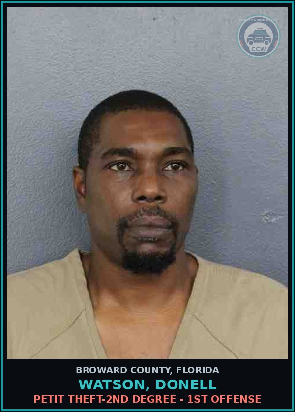 Booking mugshot of WATSON, DONELL in Broward County