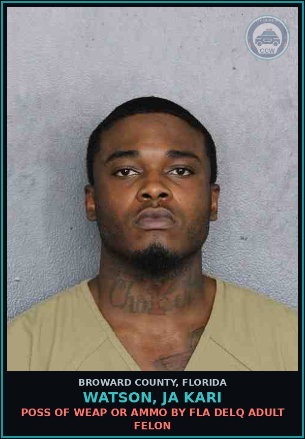 Booking mugshot of WATSON, JA KARI in Broward County