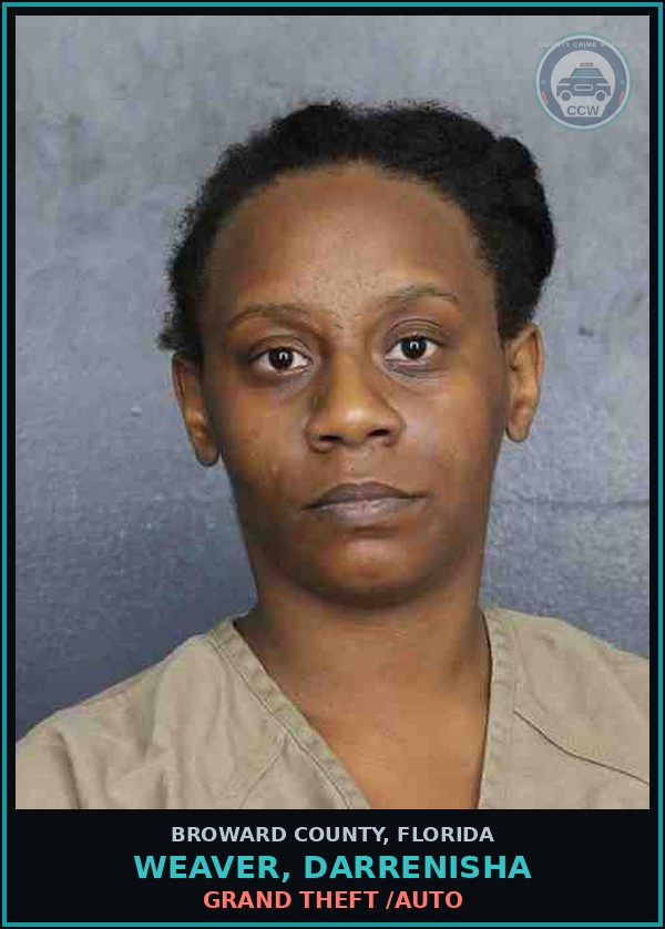 Booking mugshot of WEAVER, DARRENISHA in Broward County