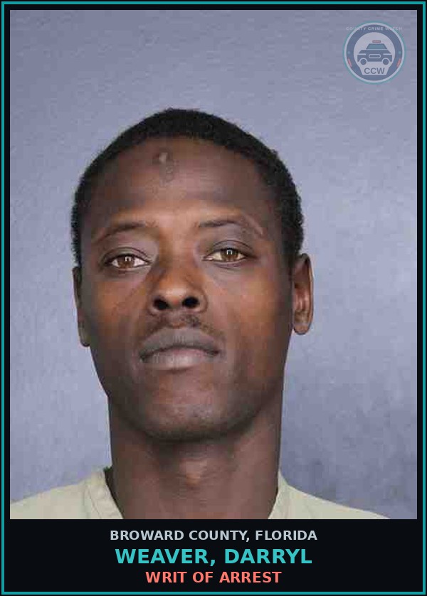 Booking mugshot of WEAVER, DARRYL in Broward County