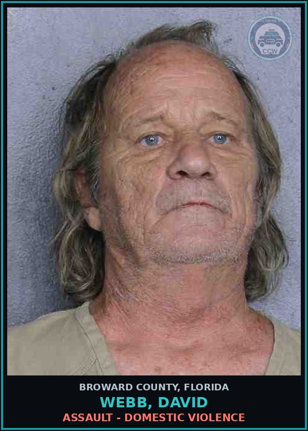 Booking mugshot of WEBB, DAVID in Broward County