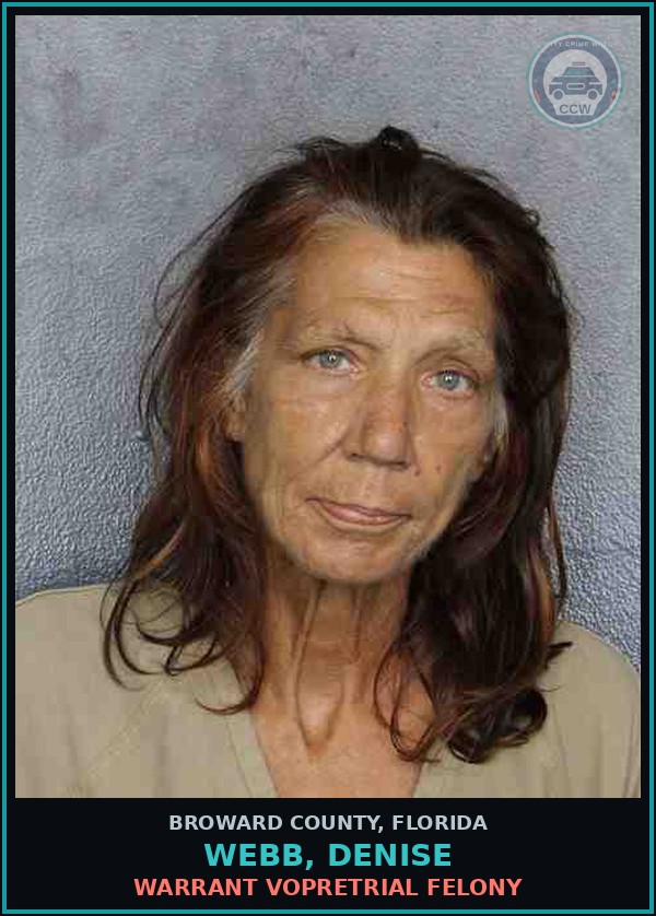 Booking mugshot of WEBB, DENISE in Broward County