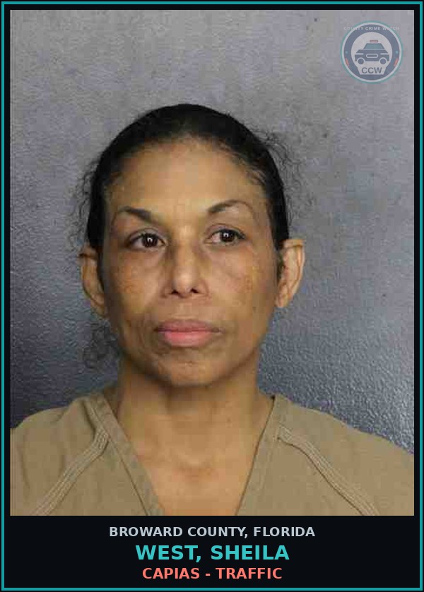 Booking mugshot of WEST, SHEILA in Broward County