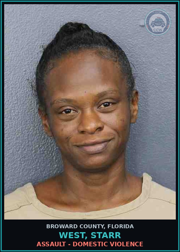 Booking mugshot of WEST, STARR in Broward County