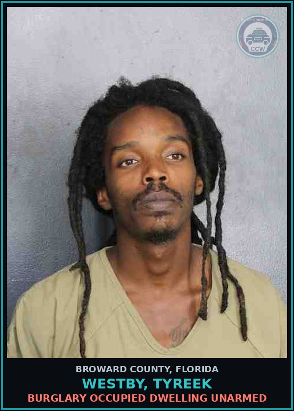 Booking mugshot of WESTBY, TYREEK in Broward County