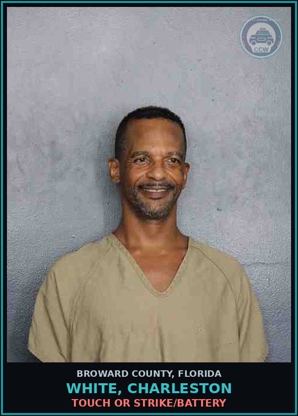 Booking mugshot of WHITE, CHARLESTON in Broward County