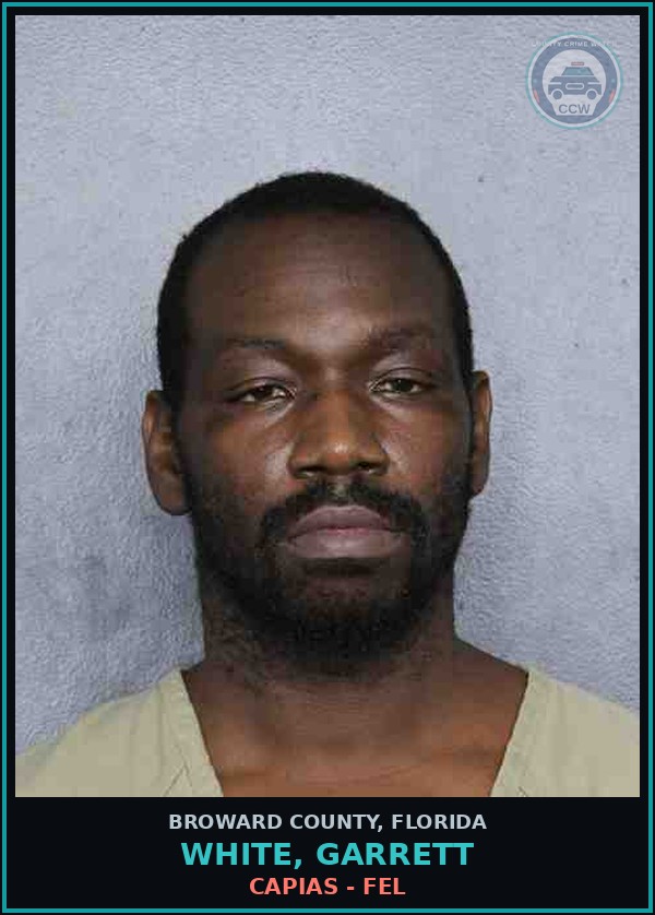 Booking mugshot of WHITE, GARRETT in Broward County