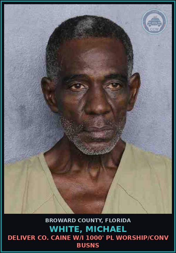 Booking mugshot of WHITE, MICHAEL in Broward County