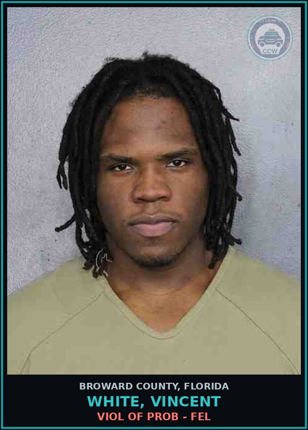 Booking mugshot of WHITE, VINCENT in Broward County