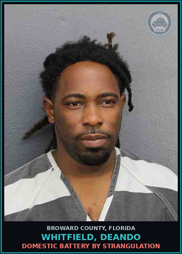 Booking mugshot of WHITFIELD, DEANDO in Broward County