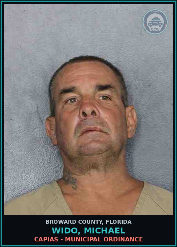Booking mugshot of WIDO, MICHAEL in Broward County