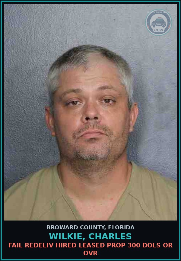 Booking mugshot of WILKIE, CHARLES in Broward County