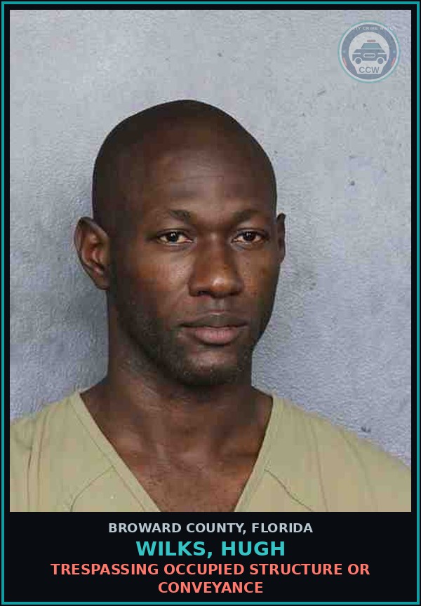 Booking mugshot of WILKS, HUGH in Broward County