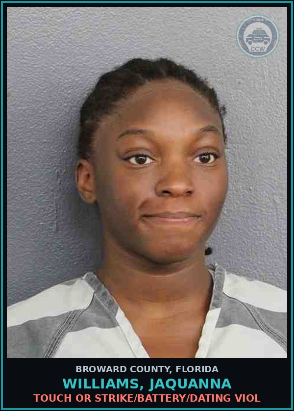 Booking mugshot of WILLIAMS, JAQUANNA in Broward County