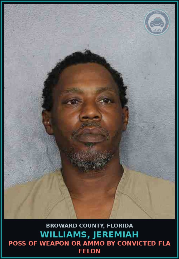 Booking mugshot of WILLIAMS, JEREMIAH in Broward County