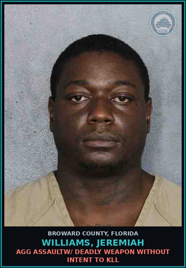 Booking mugshot of WILLIAMS, JEREMIAH in Broward County