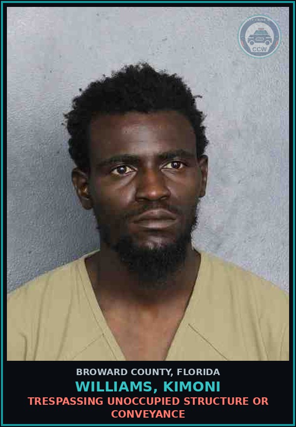 Booking mugshot of WILLIAMS, KIMONI in Broward County