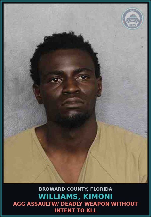 Booking mugshot of WILLIAMS, KIMONI in Broward County