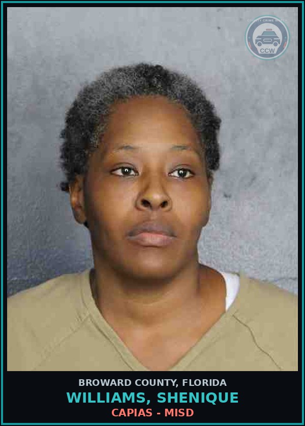 Booking mugshot of WILLIAMS, SHENIQUE in Broward County