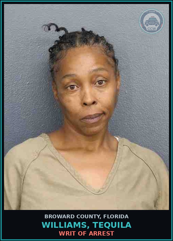 Booking mugshot of WILLIAMS, TEQUILA in Broward County