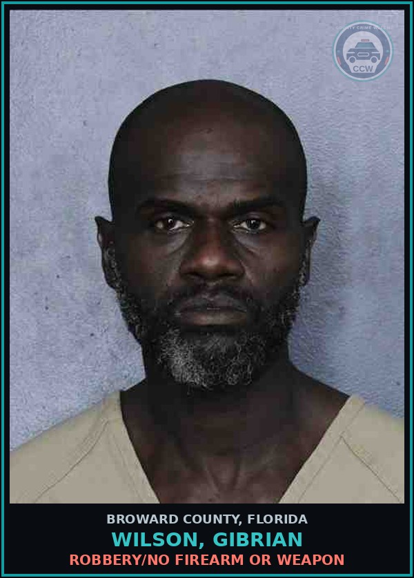 Booking mugshot of WILSON, GIBRIAN in Broward County