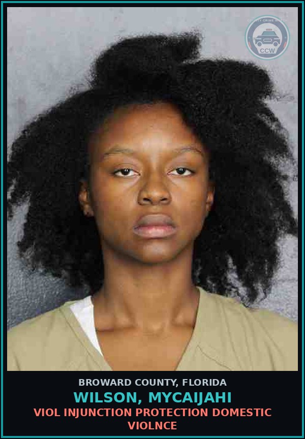 Booking mugshot of WILSON, MYCAIJAHI in Broward County