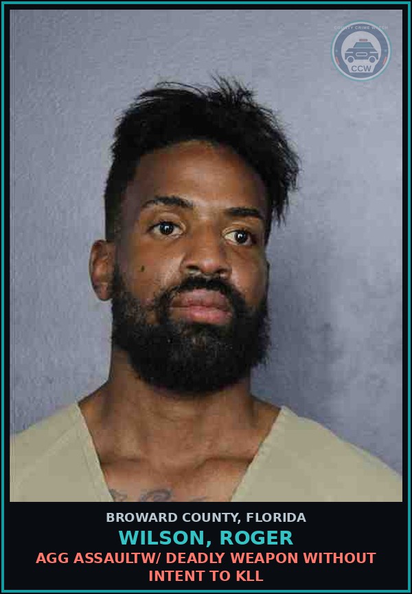 Booking mugshot of WILSON, ROGER in Broward County