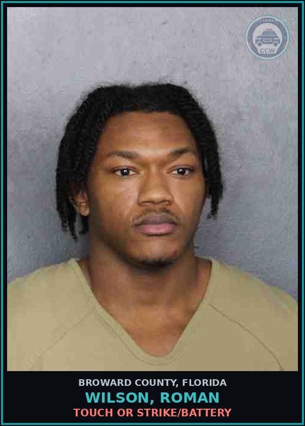 Booking mugshot of WILSON, ROMAN in Broward County