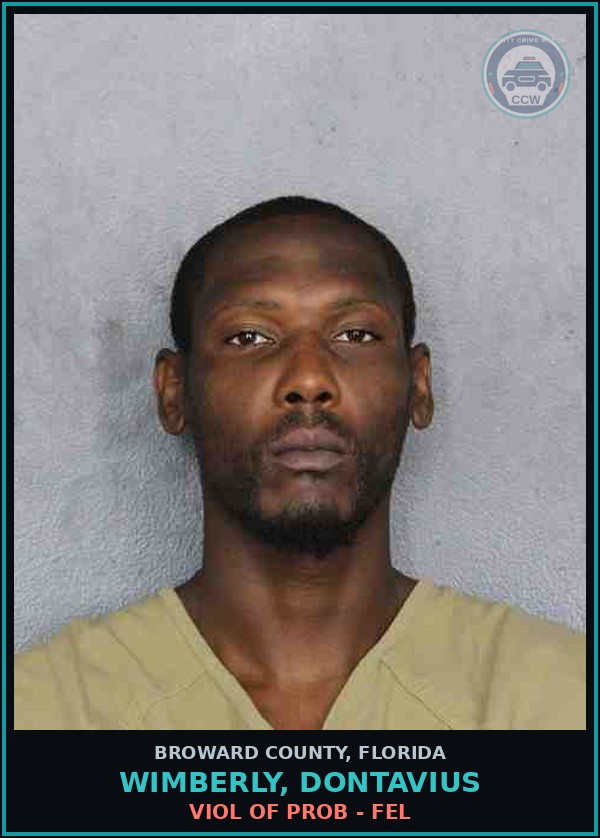 Booking mugshot of WIMBERLY, DONTAVIUS in Broward County