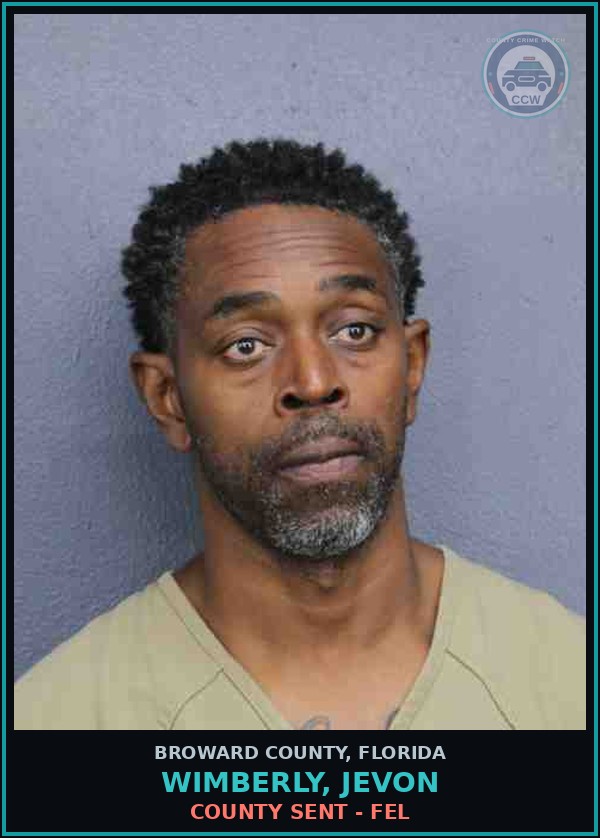 Booking mugshot of WIMBERLY, JEVON in Broward County