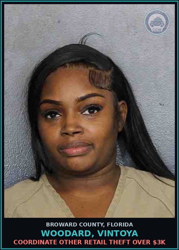 Booking mugshot of WOODARD, VINTOYA in Broward County