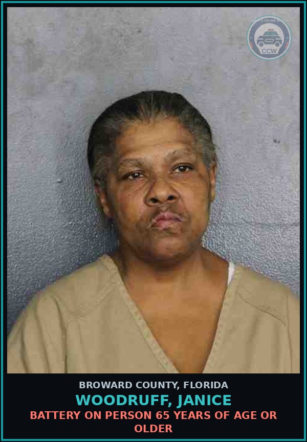 Booking mugshot of WOODRUFF, JANICE in Broward County